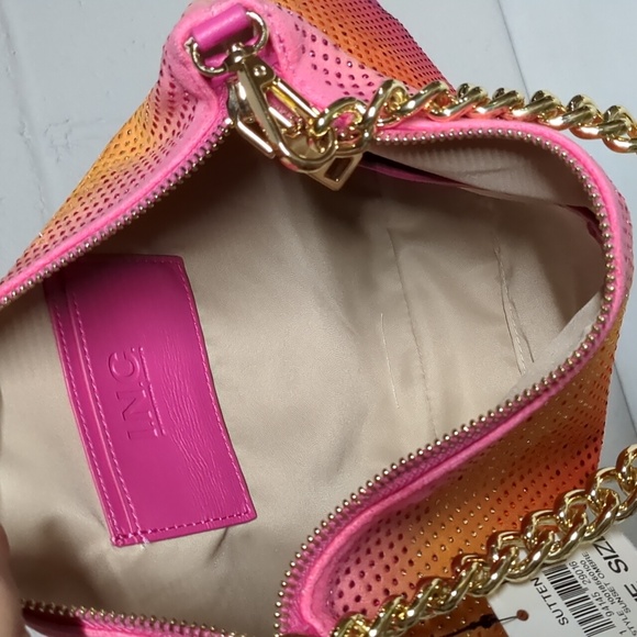 Ombre Slouchy Chainlink Strap Clutch Small Shoulder Bag NWT - Picture 6 of 6